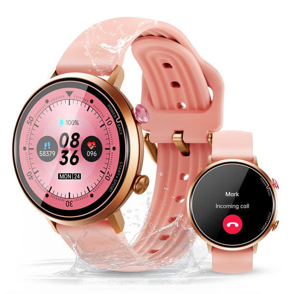 OUKITEL Montre Connectée Femme BT30 avec Appel Bluetooth,1.04 Smartwatch  Podometre/Moniteur de Sommeil/Cardiofréquencemètre avec 100 Sportifs  Etanche IP68 Montre Intelligente pour Android iOS-Noir : :  High-Tech