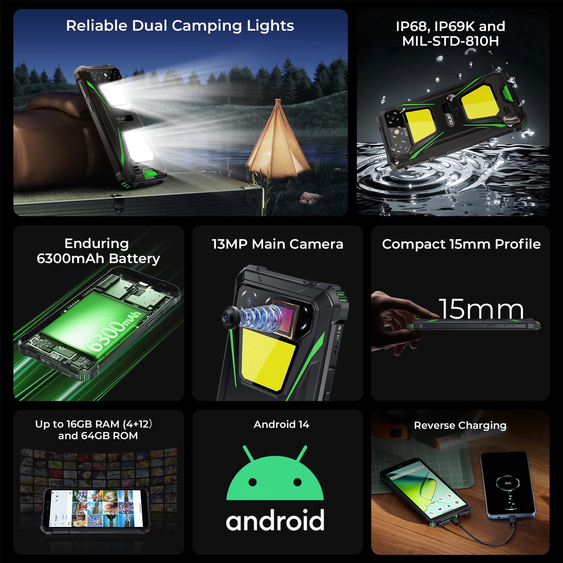 Oukitel G5 4G Rugged Phone 6 HD+ Display6300mAh Big Battery 13MP