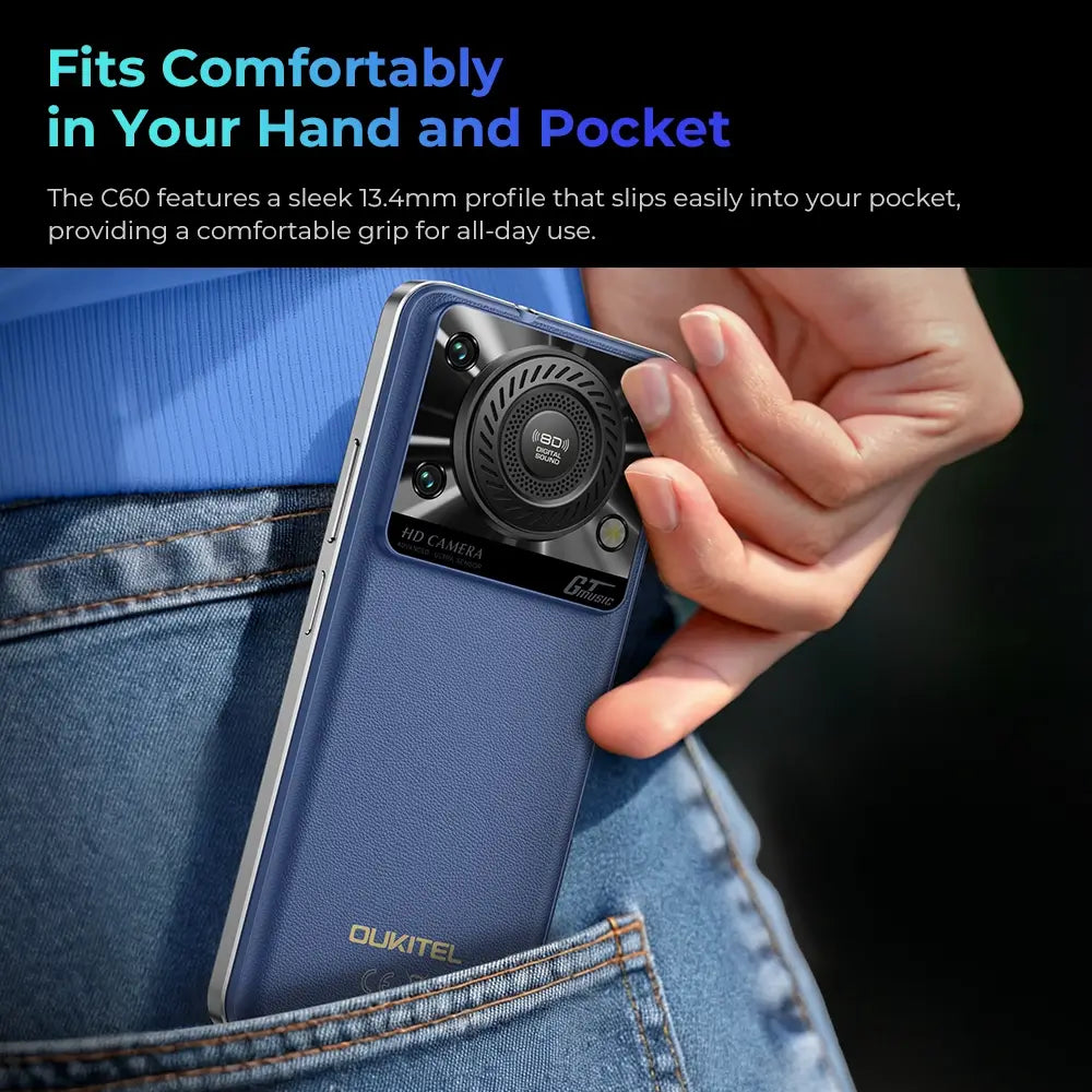 Oukitel C60 6.88-inch 10000mAh Battery 13.4mm Ultra-thin Body