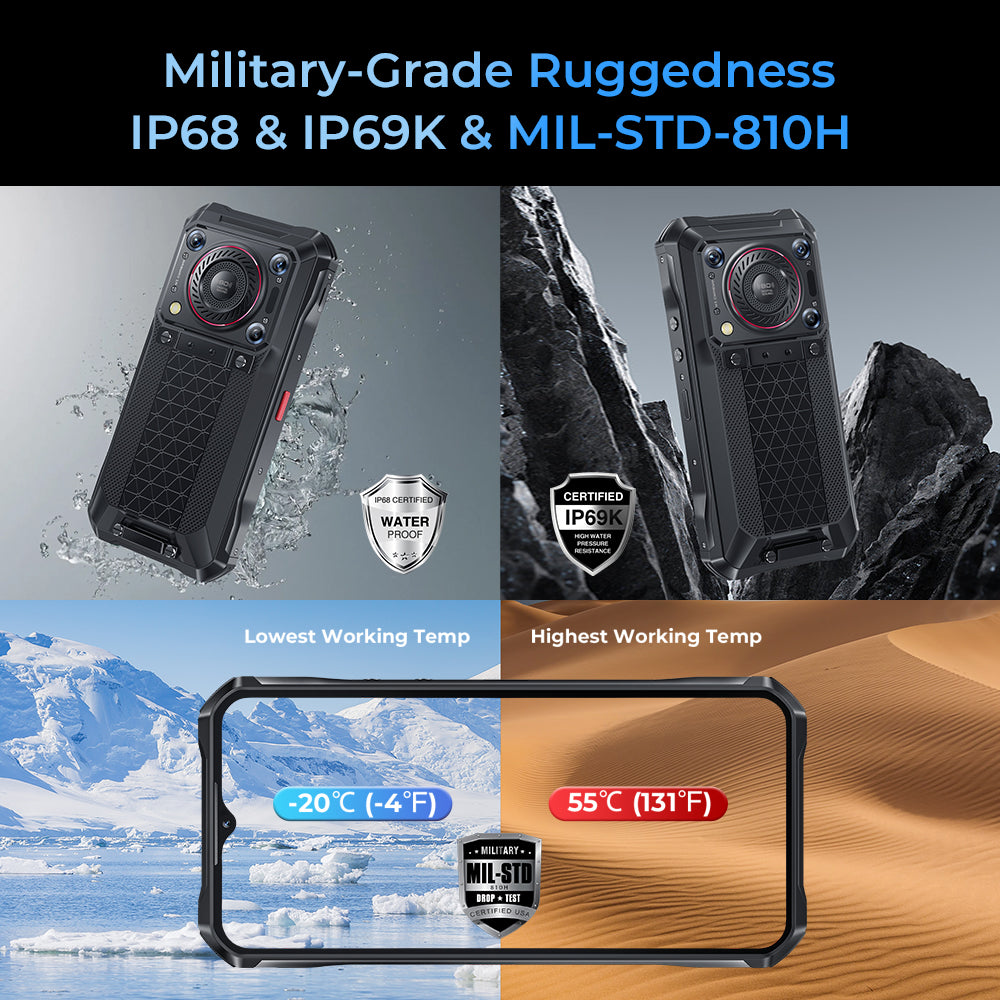 Oukitel WP33 Pro 136dB Loudspeaker 5G Rugged Phone 22000mAh 6.6-Inch Fhd+ (24+256GB NFC)