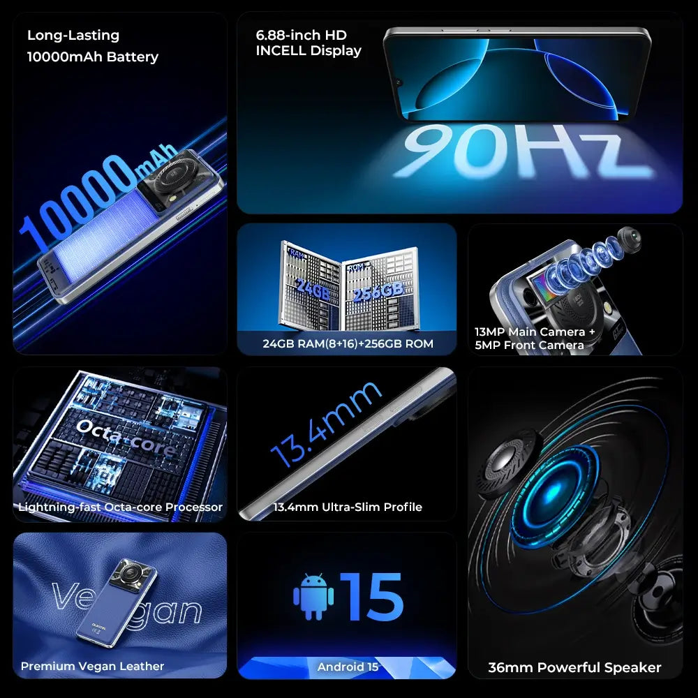 Oukitel C60 Pro 6.88-inch 10000mAh Battery 13.4mm Ultra-thin Body