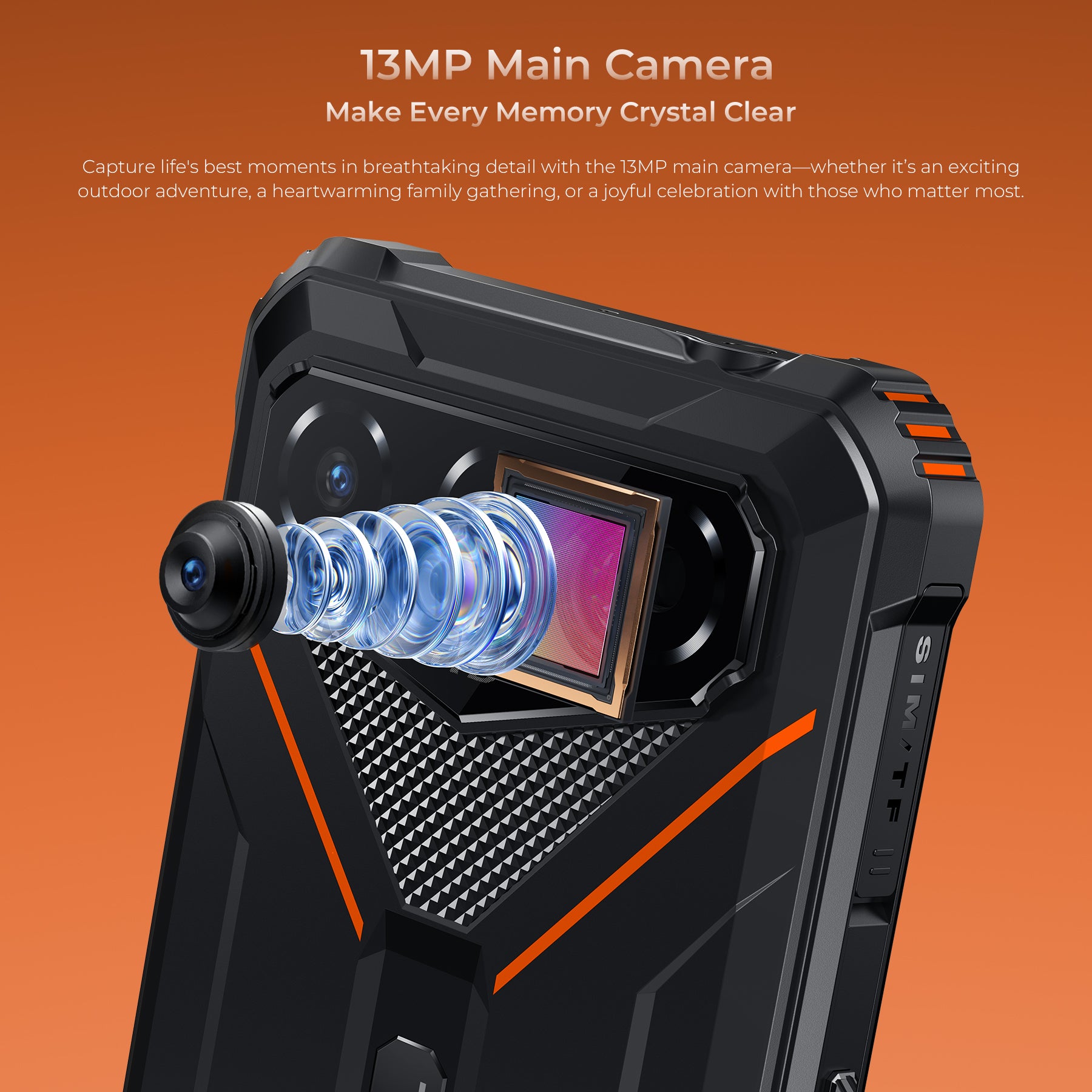 OUKITEL G3-EV Rugged Phone 6'' HD+ Display 6300mAh Big Battery 13MP Ca