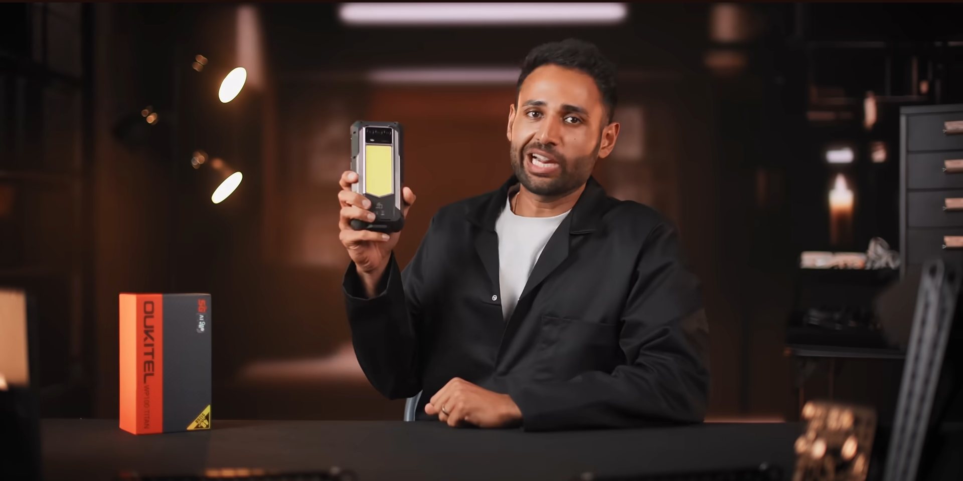 OUKITEL WP100 Titan shown in the Mrwhosetheboss video